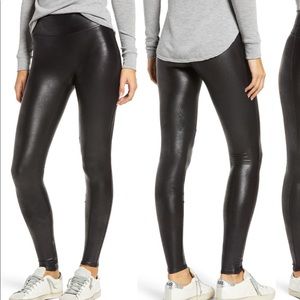 Spanx Faux Leather Leggings Black Sz L
